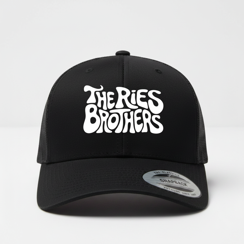 Ries Brothers Classic Wavy Black Logo Hat