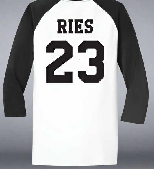 The Ries Brothers Baseball Jersey Tee – Black & White