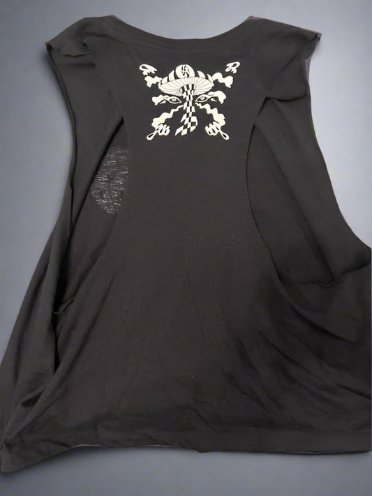 The Ries Brothers Ladies Mushroom Crop Tank – Black