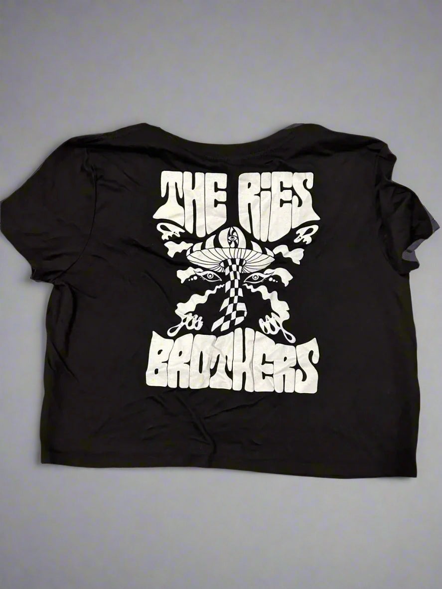 The Ries Brothers Ladies Mushroom Crop Tee – Black