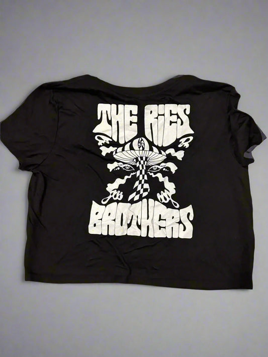 The Ries Brothers Ladies Mushroom Crop Tee – Black