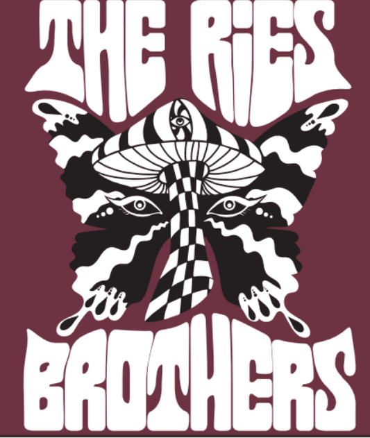 The Ries Brothers Mushroom Logo Tee – Maroon