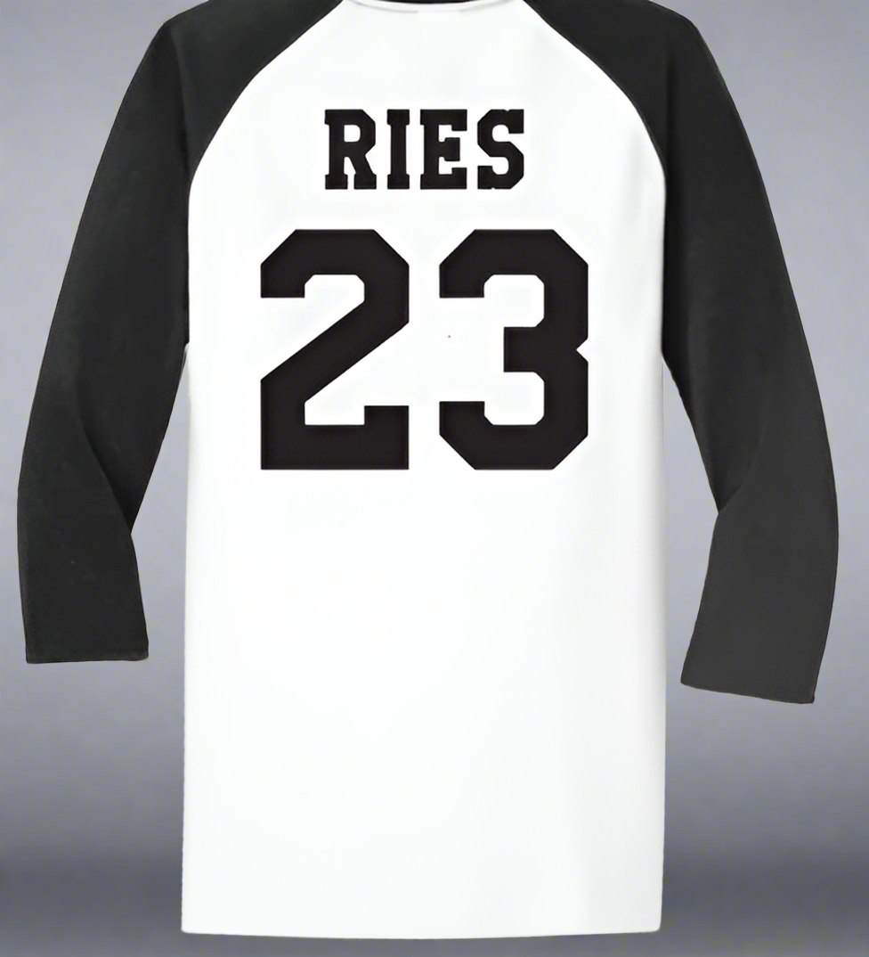 The Ries Brothers Baseball Jersey Tee – Black & White