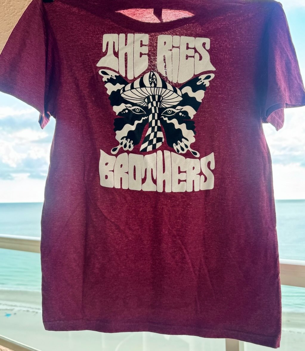 The Ries Brothers Mushroom Logo Tee – Maroon
